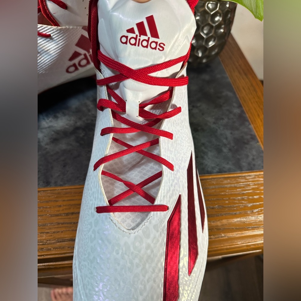 Adizero men football cleats size 17 new red and white - Picture 6 of 9
